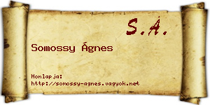 Somossy Ágnes névjegykártya