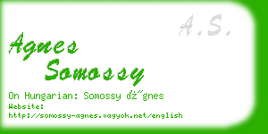 agnes somossy business card